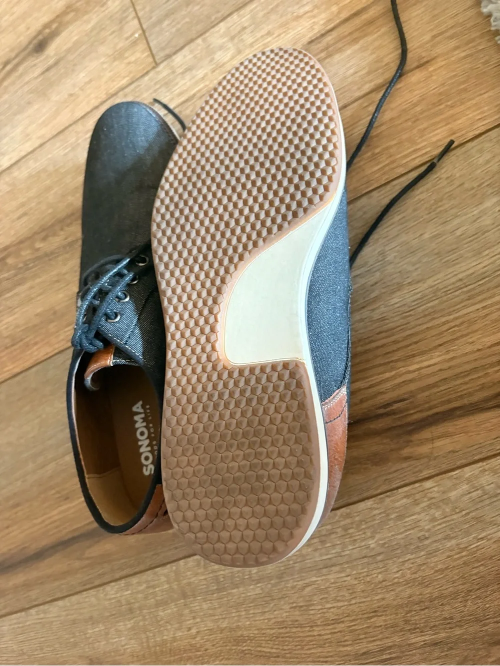 Sonoma black Canvas Oxfords with Brown Accents